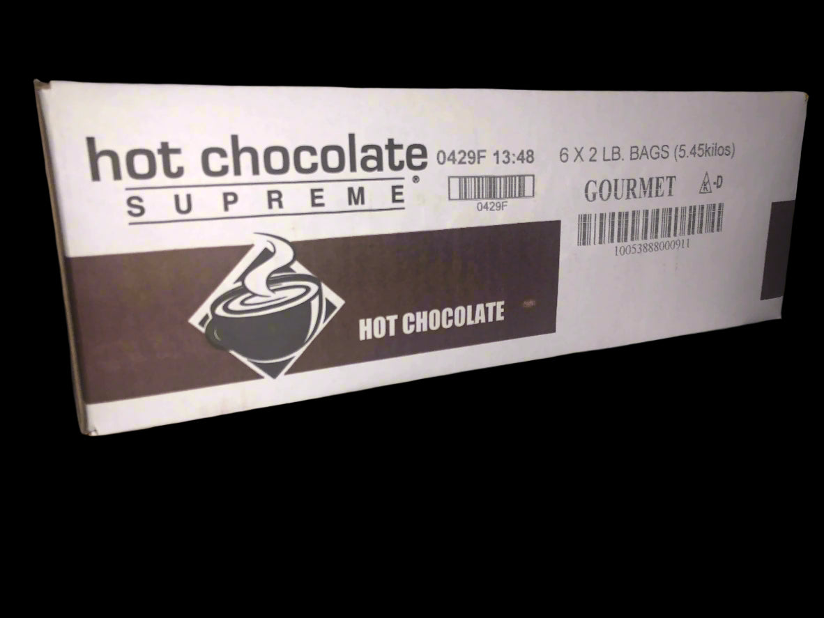 A box of 12lb of powdered Hot Chocolate.