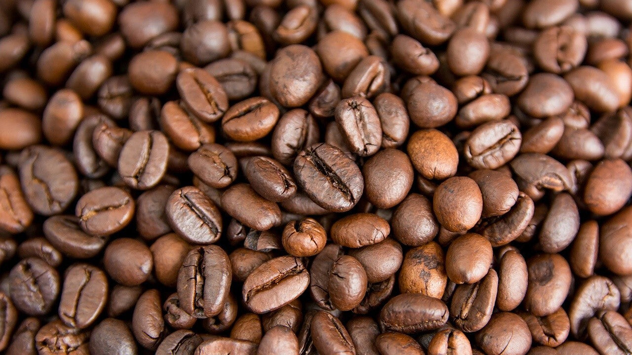 Close-up of roasted coffee beans