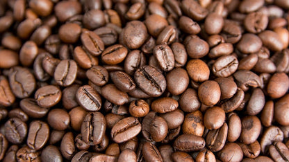 Close-up of roasted coffee beans