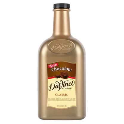 A 64oz bottle of Davinci gourmet chocolate sauce.