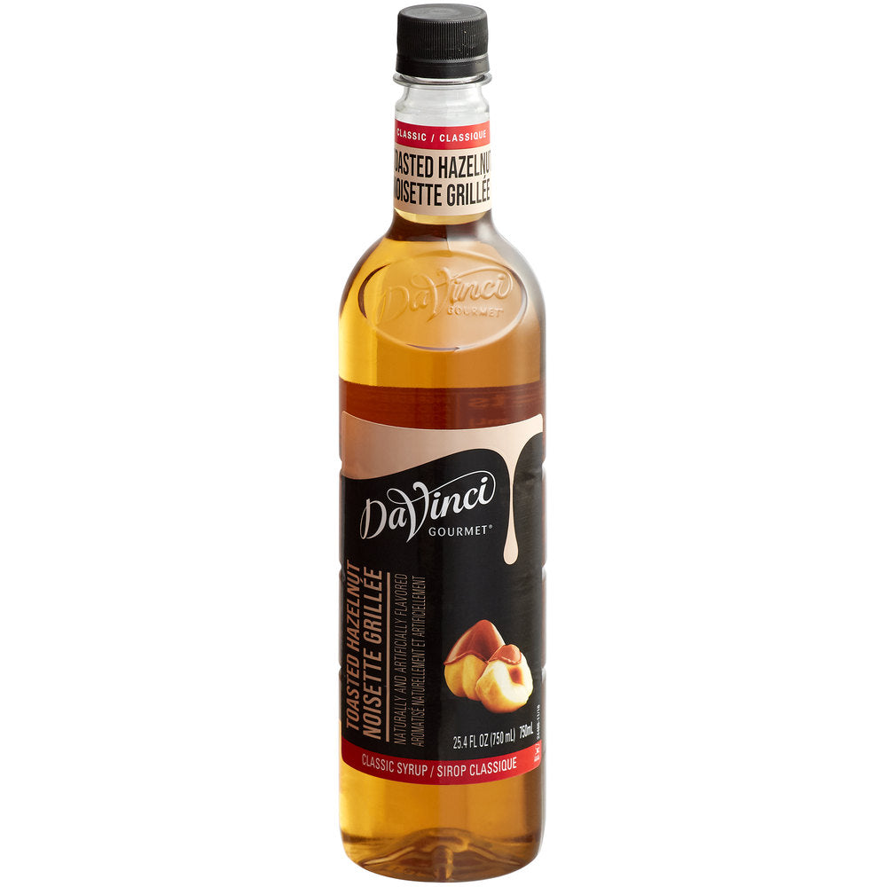 A 750ml bottle of Davinci toasted hazelnut syrup