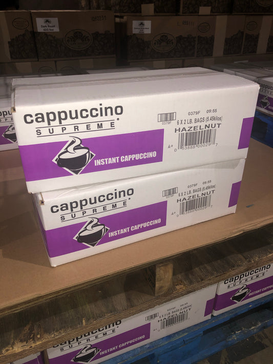 2 Cases of 6 x 2lb hazelnut powdered cappuccino.