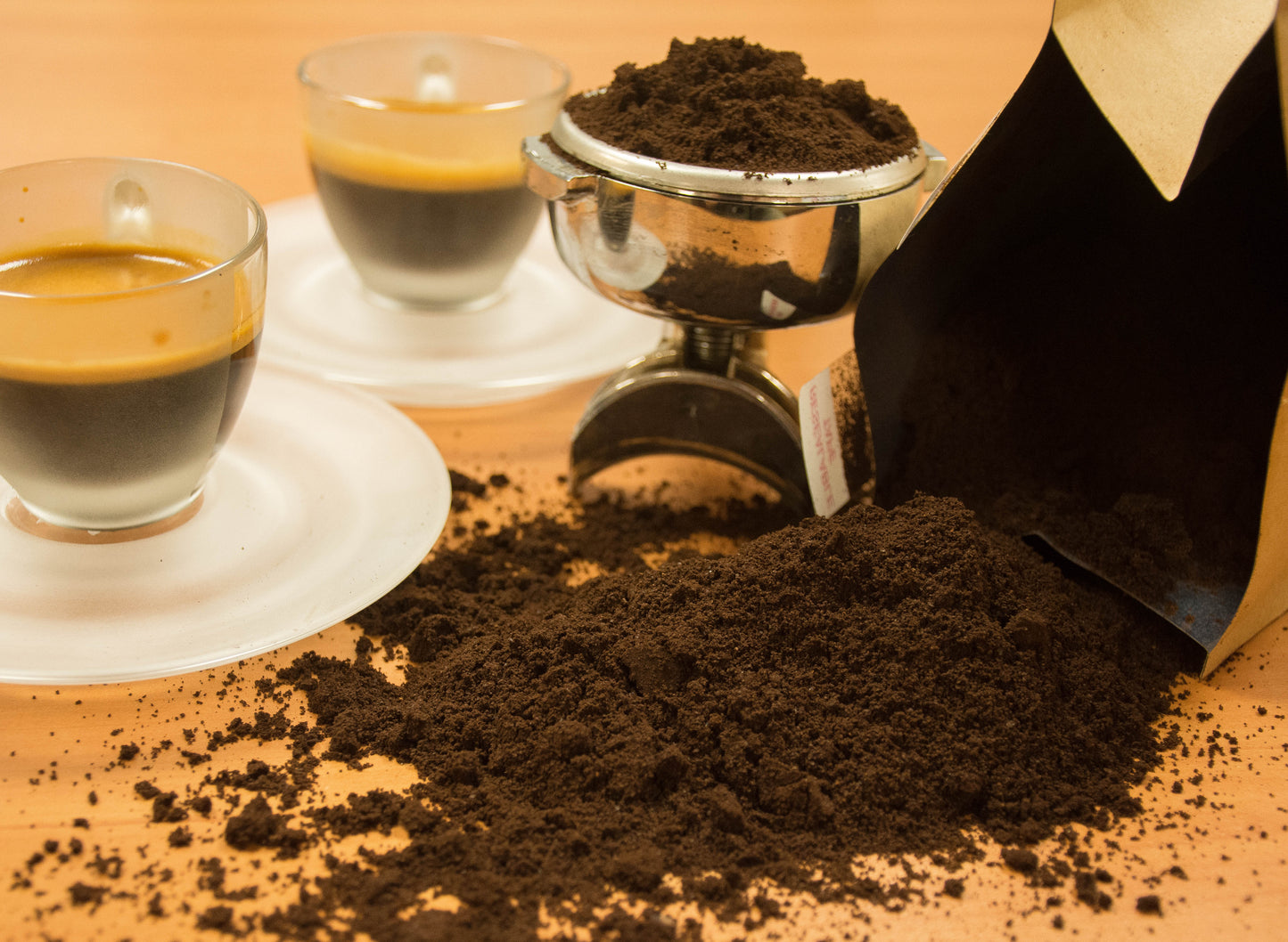 A pile of ground Cafe Mendez Espresso